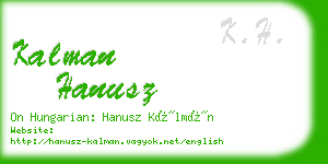 kalman hanusz business card